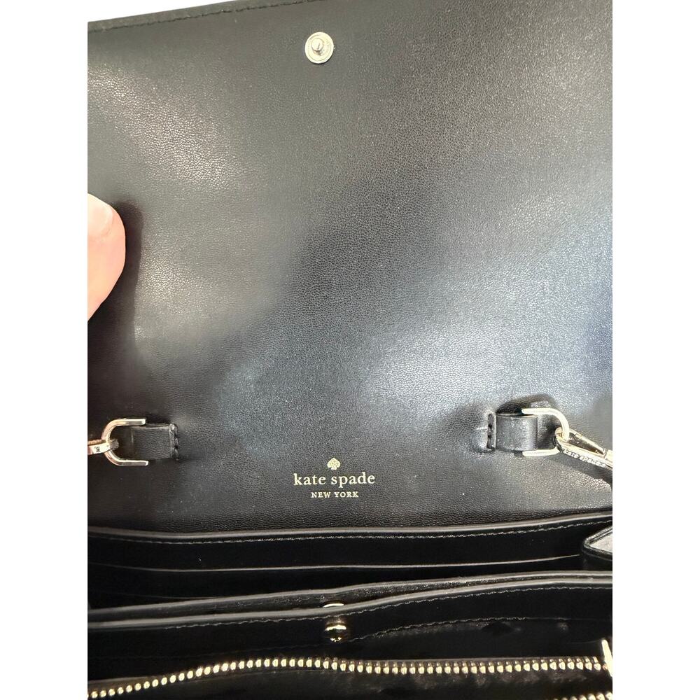 NWOT Kate Spade Kerri Crossbody Bag Black Leather Minimalist Designer - Picture 3 of 14